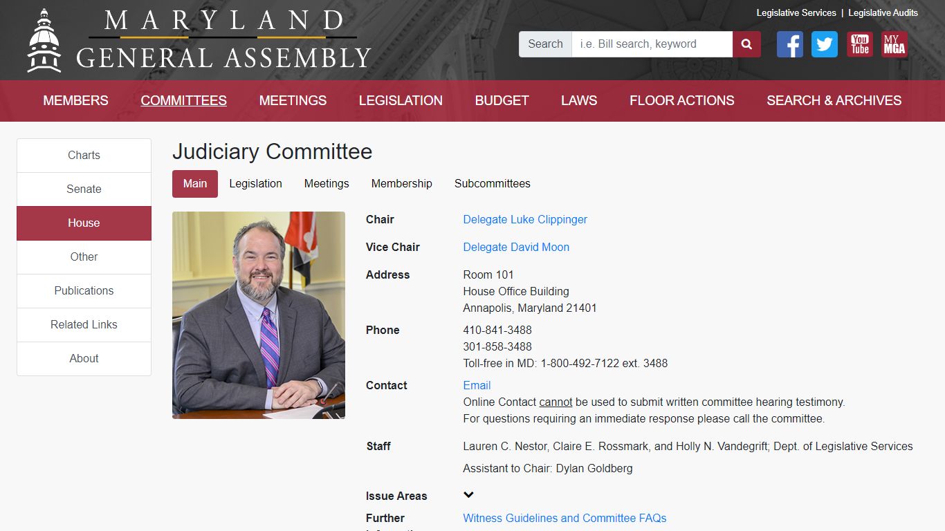 Committees - Judiciary Committee - Maryland